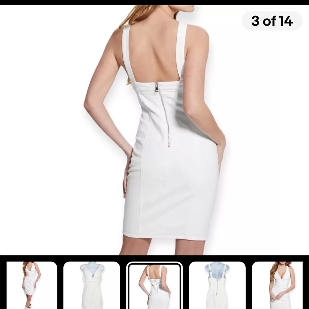 Guess Aida NWT Denim Dress White